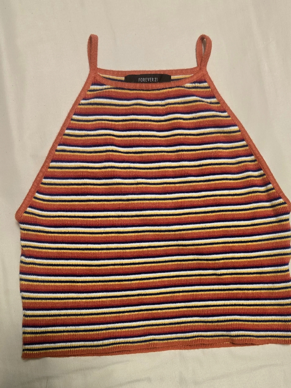 Forever 21 Multicolor Striped Halter Crop Top